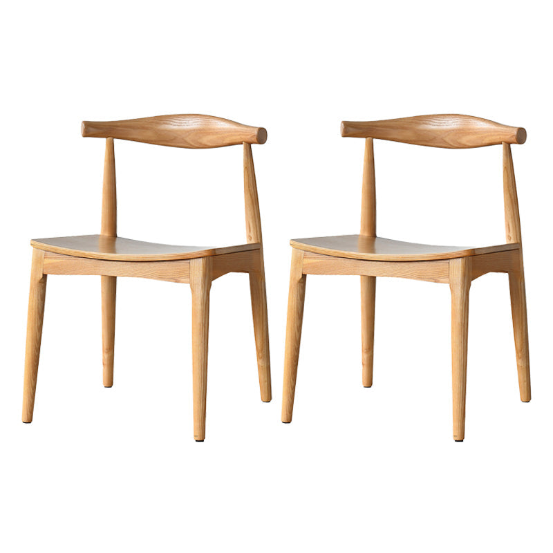 Eigentijdse zijstoel houten open achterkant eetkamerstoel voor binnen