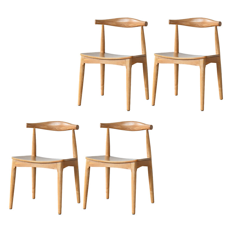 Eigentijdse zijstoel houten open achterkant eetkamerstoel voor binnen