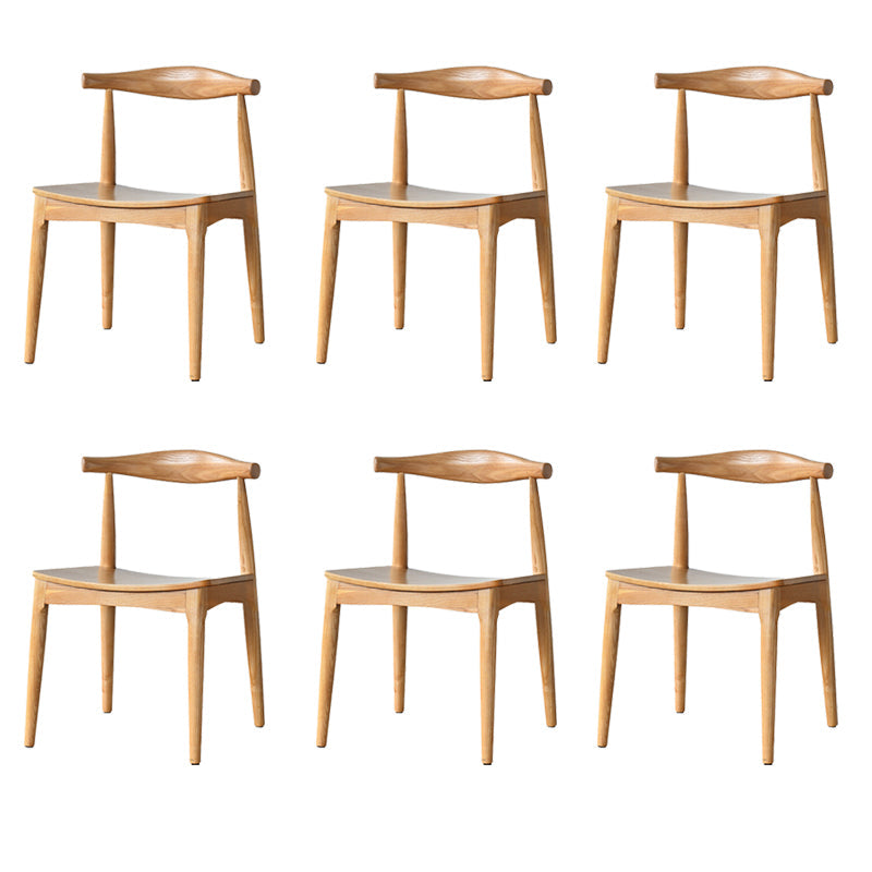 Eigentijdse zijstoel houten open achterkant eetkamerstoel voor binnen