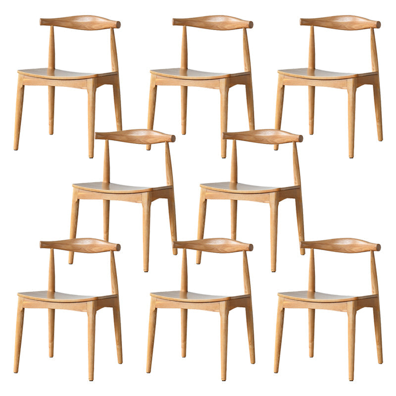 Eigentijdse zijstoel houten open achterkant eetkamerstoel voor binnen