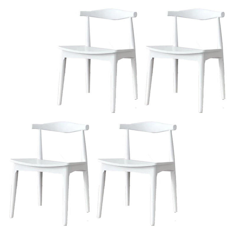 Eigentijdse zijstoel houten open achterkant eetkamerstoel voor binnen