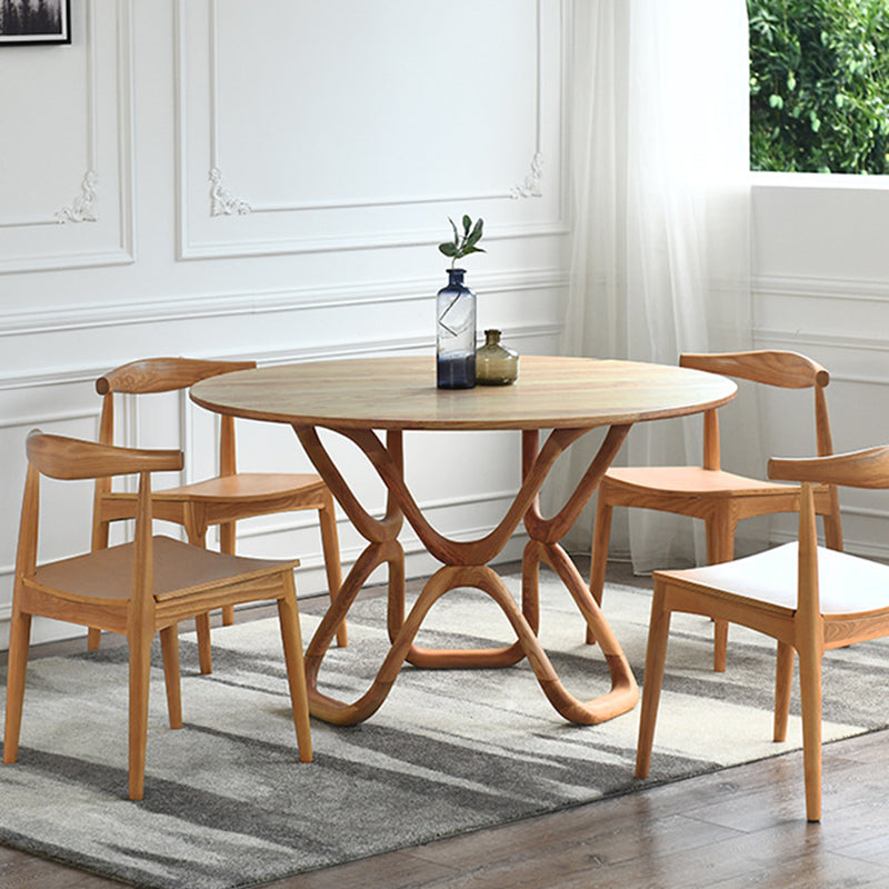 Eigentijdse zijstoel houten open achterkant eetkamerstoel voor binnen