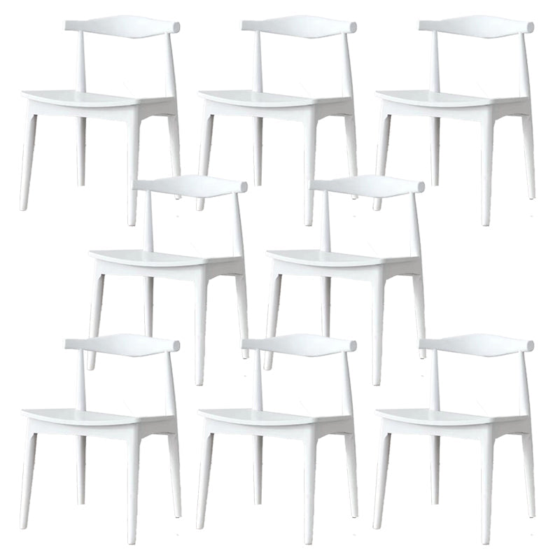 Eigentijdse zijstoel houten open achterkant eetkamerstoel voor binnen