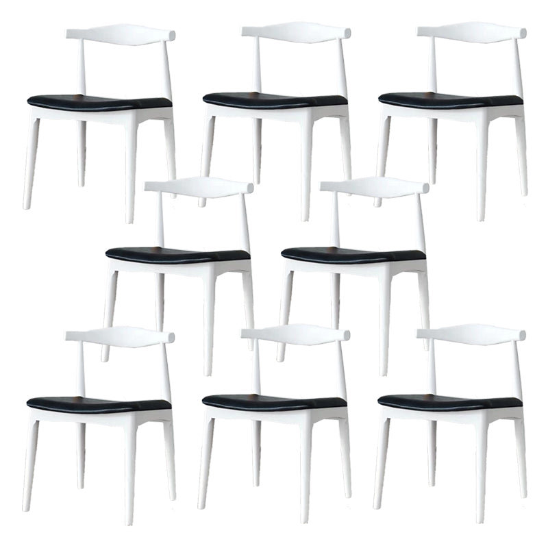 Eigentijdse zijstoel houten open achterkant eetkamerstoel voor binnen