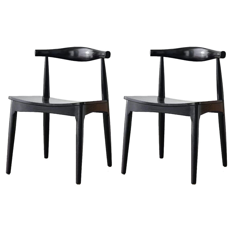 Eigentijdse zijstoel houten open achterkant eetkamerstoel voor binnen