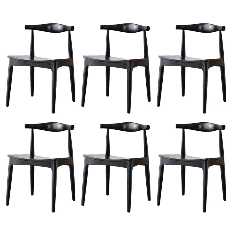 Eigentijdse zijstoel houten open achterkant eetkamerstoel voor binnen