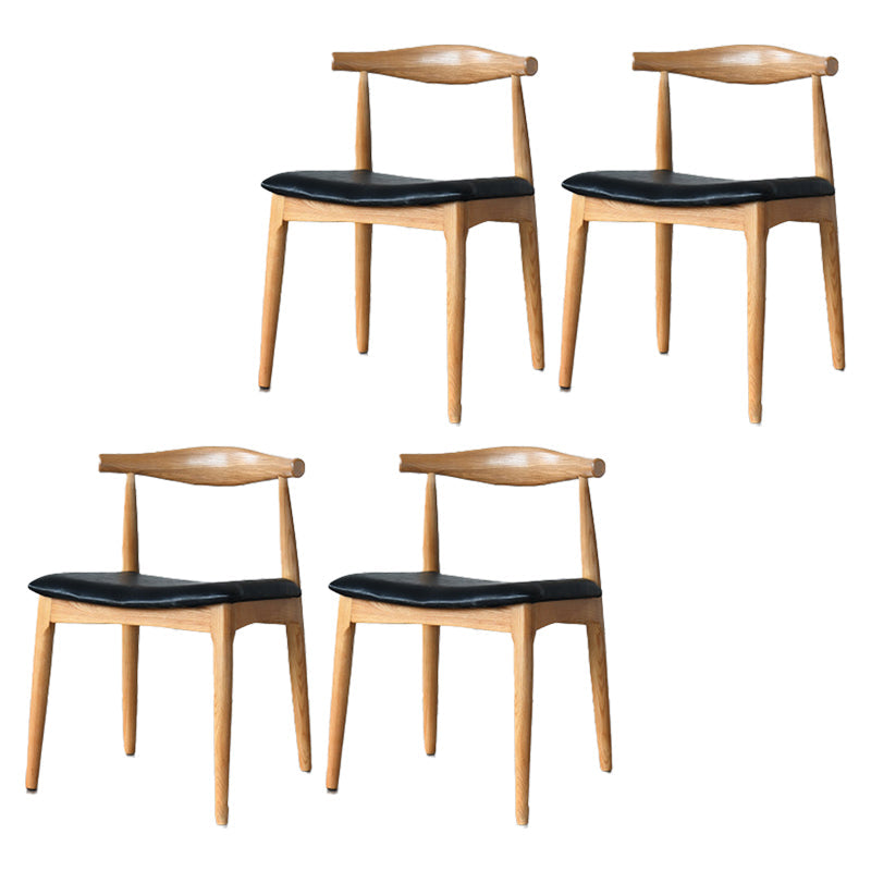 Eigentijdse zijstoel houten open achterkant eetkamerstoel voor binnen