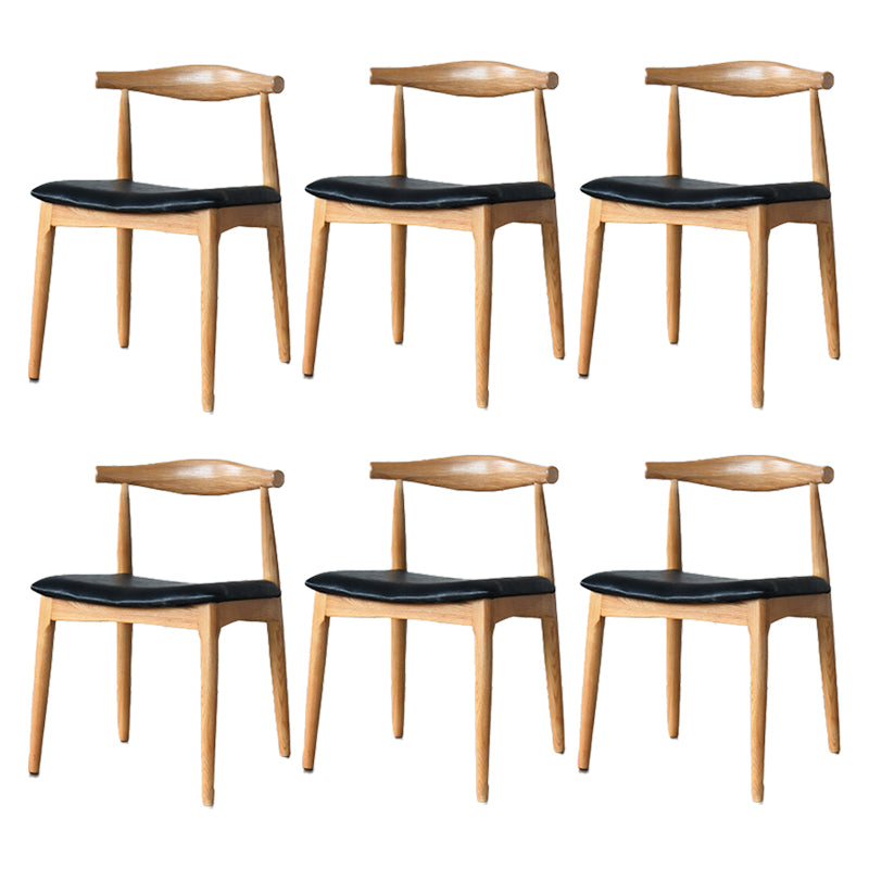 Eigentijdse zijstoel houten open achterkant eetkamerstoel voor binnen