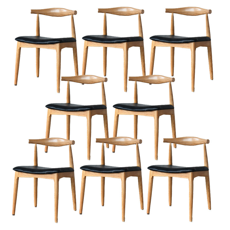 Eigentijdse zijstoel houten open achterkant eetkamerstoel voor binnen