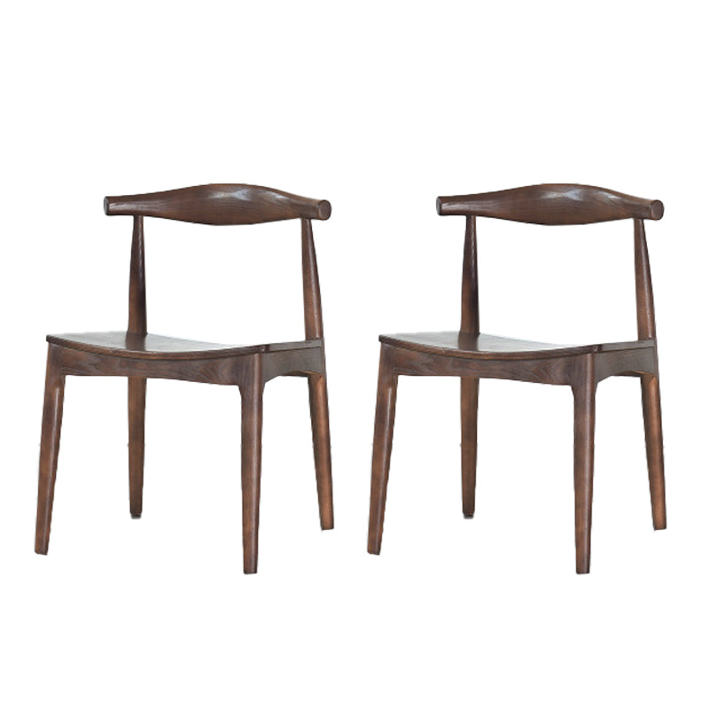 Eigentijdse zijstoel houten open achterkant eetkamerstoel voor binnen