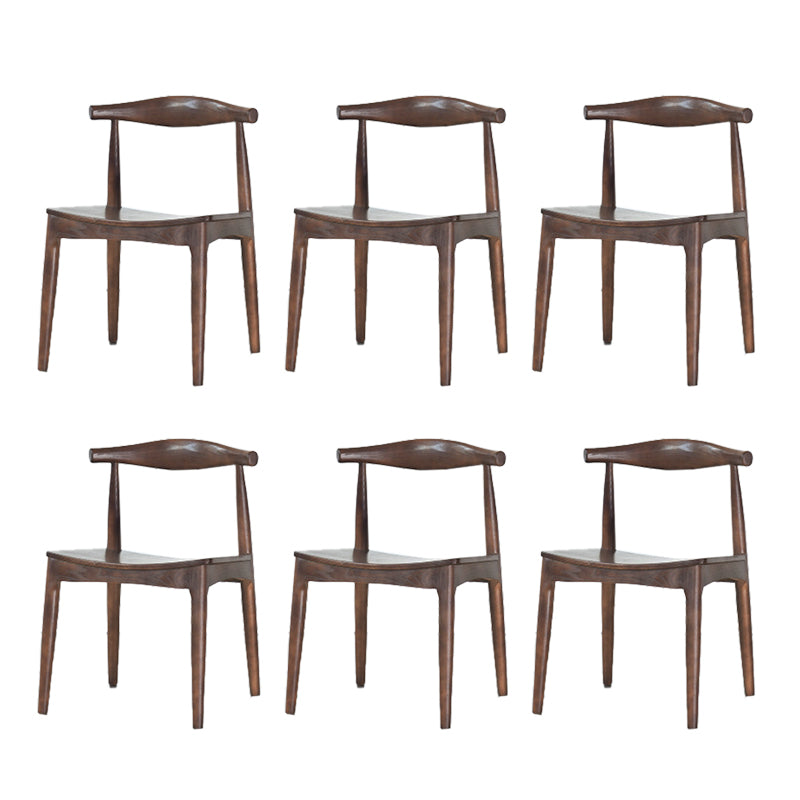 Eigentijdse zijstoel houten open achterkant eetkamerstoel voor binnen