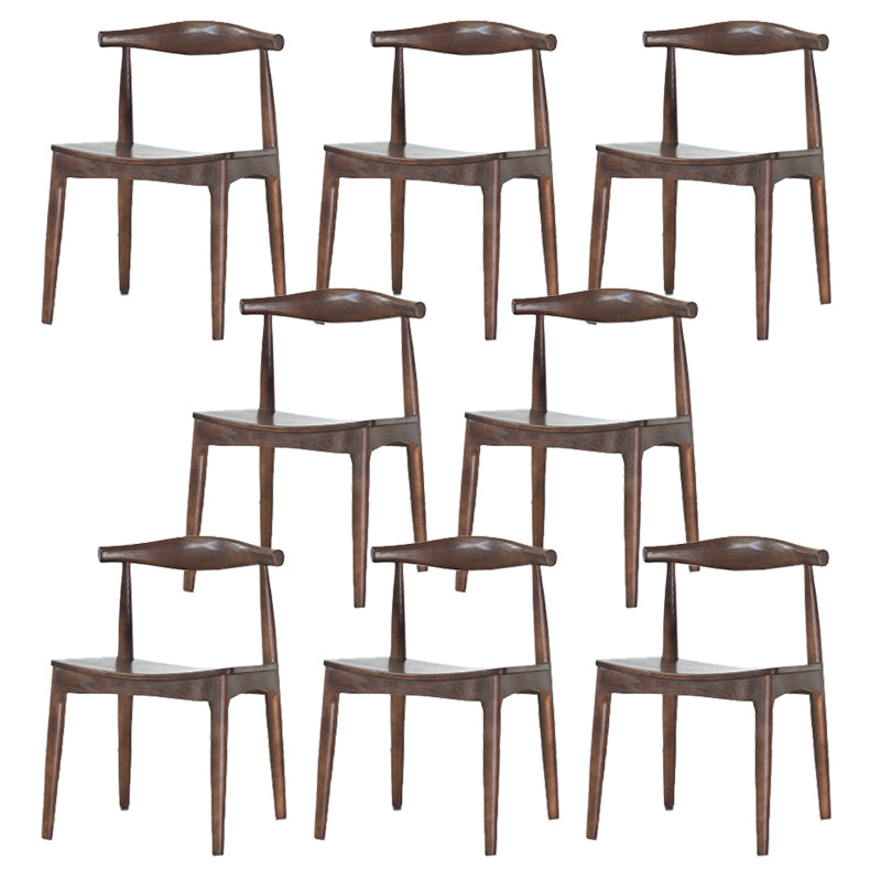 Eigentijdse zijstoel houten open achterkant eetkamerstoel voor binnen