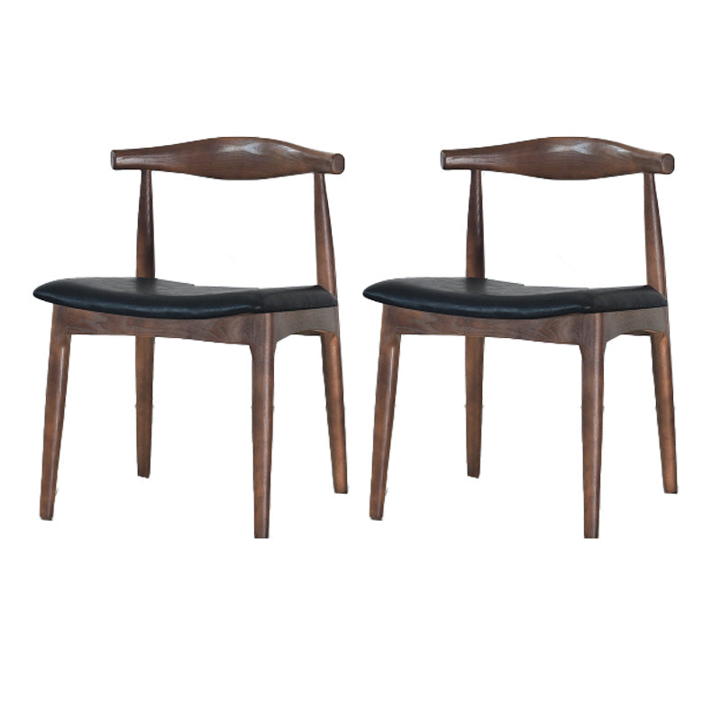 Eigentijdse zijstoel houten open achterkant eetkamerstoel voor binnen