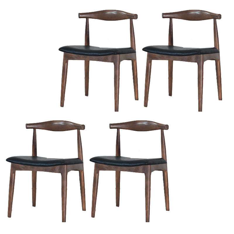 Eigentijdse zijstoel houten open achterkant eetkamerstoel voor binnen