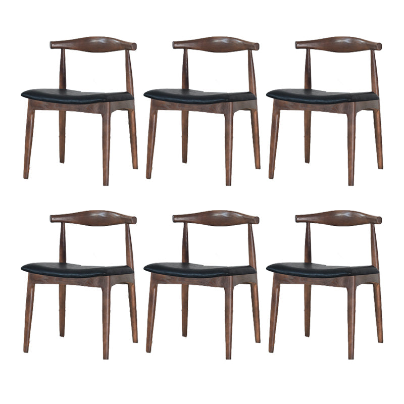 Eigentijdse zijstoel houten open achterkant eetkamerstoel voor binnen