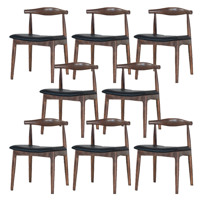 Eigentijdse zijstoel houten open achterkant eetkamerstoel voor binnen