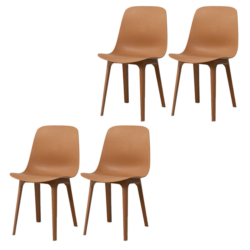 Contemporary Side Chair Plastic Solid Back Dining Room Chair for Kitchen