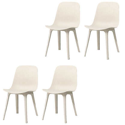 Contemporary Side Chair Plastic Solid Back Dining Room Chair for Kitchen