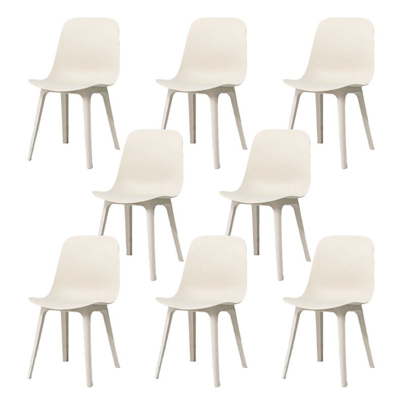 Contemporary Side Chair Plastic Solid Back Dining Room Chair for Kitchen