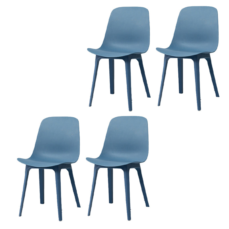 Contemporary Side Chair Plastic Solid Back Dining Room Chair for Kitchen