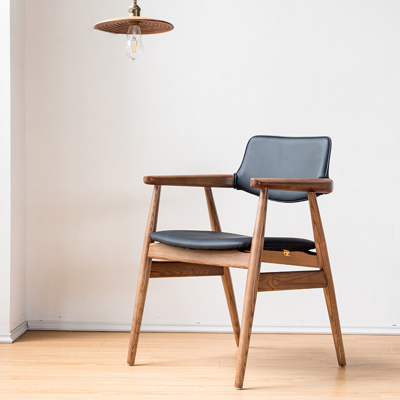 Chaise de bras contemporain en bois ouvert à l'arrière pour salle à manger chaise pour intérieur