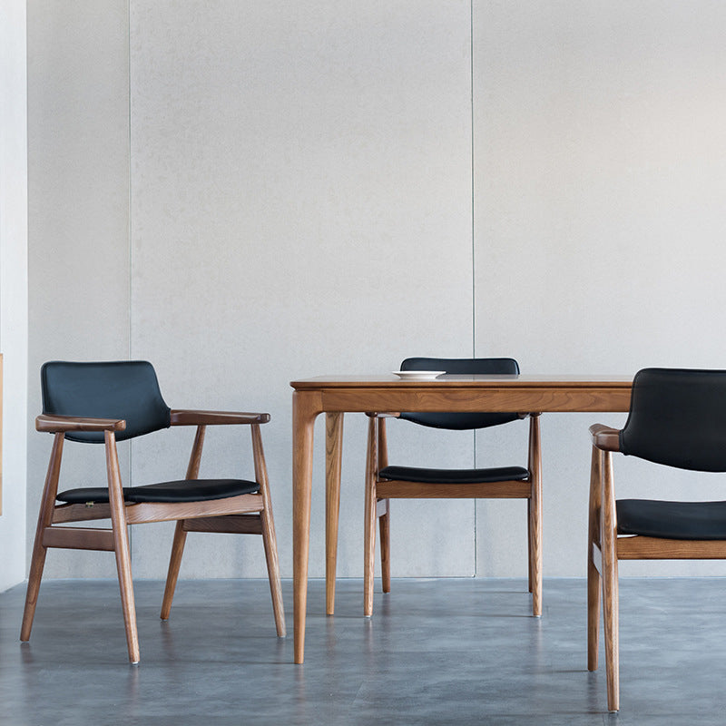 Chaise de bras contemporain en bois ouvert à l'arrière pour salle à manger chaise pour intérieur