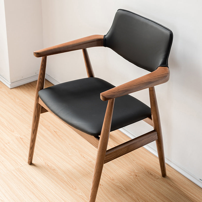 Chaise de bras contemporain en bois ouvert à l'arrière pour salle à manger chaise pour intérieur