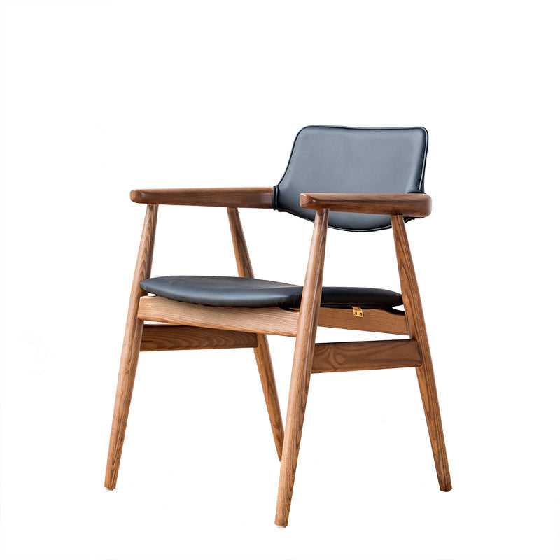 Chaise de bras contemporain en bois ouvert à l'arrière pour salle à manger chaise pour intérieur