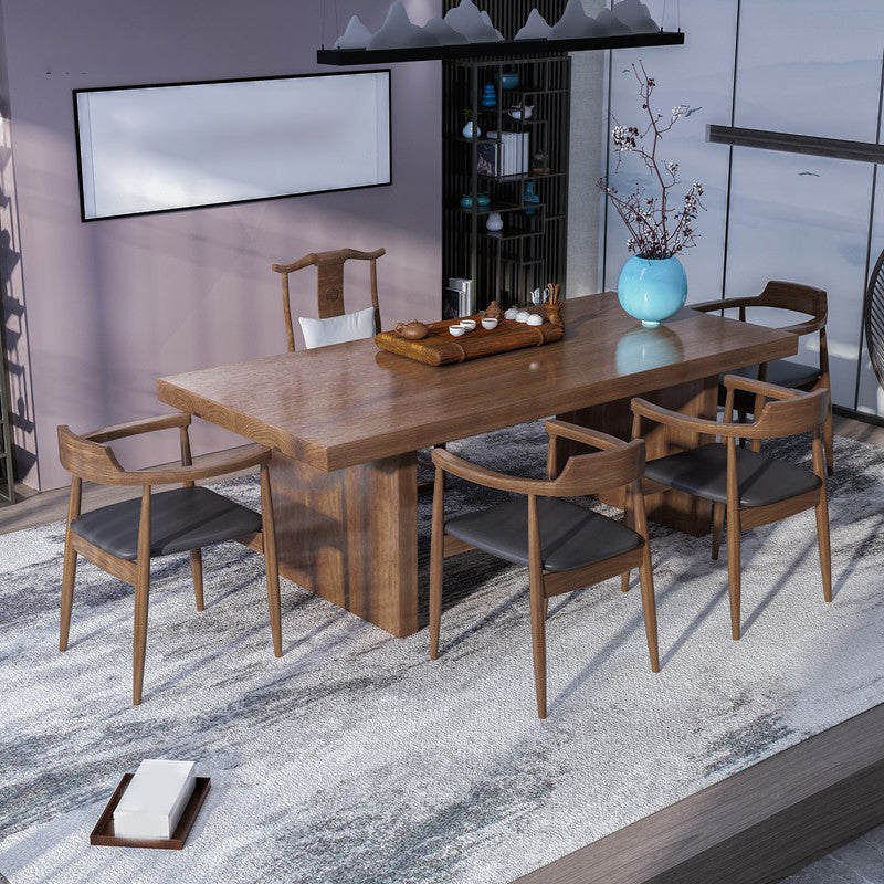 Sedia a braccio contemporanea in legno aperto sedia sala da pranzo per casa