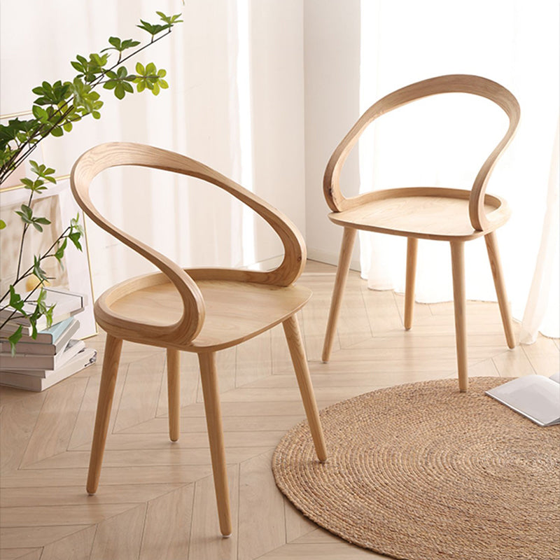 Sedia a braccio tradizionale aperta sedia da pranzo in legno per cucina