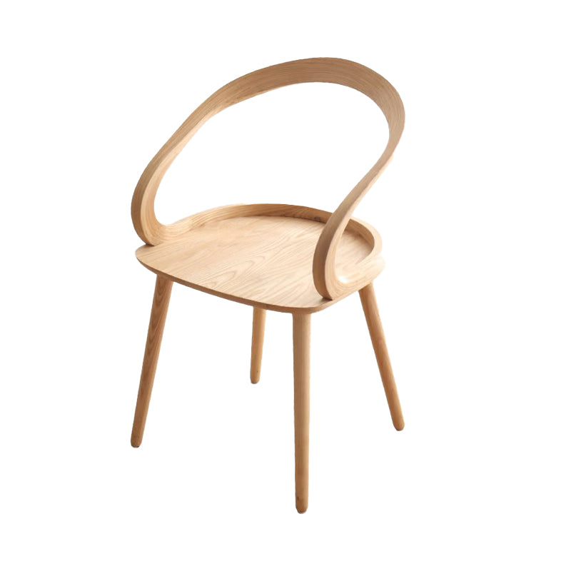 Sedia a braccio tradizionale aperta sedia da pranzo in legno per cucina