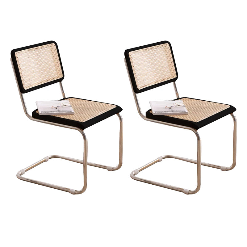 Contemporary Side Chair Open Back Dining Room Chair for Kitchen Black 2 Piece Set Clearhalo 'Dining Chairs' 'Dining Tables & Seating' 'dining_chair' 'furn' 'furn_dining_chair' 'Furniture' 'Kitchen & Dining Furniture' 6305554
