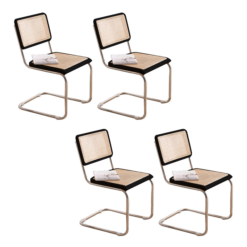 Contemporary Side Chair Open Back Dining Room Chair for Kitchen Black 4 Piece Set Clearhalo 'Dining Chairs' 'Dining Tables & Seating' 'dining_chair' 'furn' 'furn_dining_chair' 'Furniture' 'Kitchen & Dining Furniture' 6305556