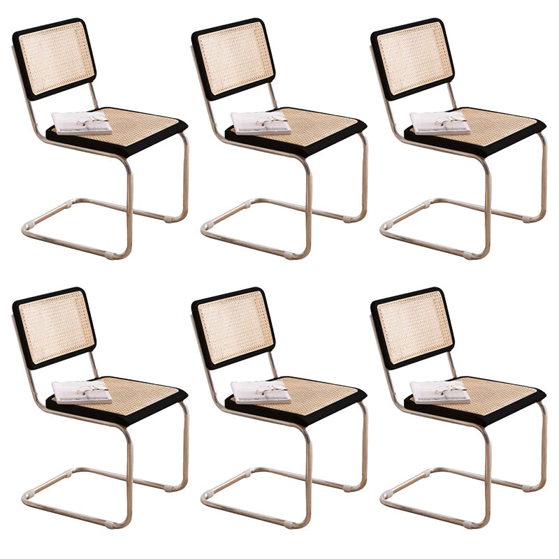Contemporary Side Chair Open Back Dining Room Chair for Kitchen Black 6 Piece Set Clearhalo 'Dining Chairs' 'Dining Tables & Seating' 'dining_chair' 'furn' 'furn_dining_chair' 'Furniture' 'Kitchen & Dining Furniture' 6305557