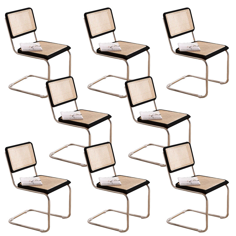 Contemporary Side Chair Open Back Dining Room Chair for Kitchen Black 8 Piece Set Clearhalo 'Dining Chairs' 'Dining Tables & Seating' 'dining_chair' 'furn' 'furn_dining_chair' 'Furniture' 'Kitchen & Dining Furniture' 6305559