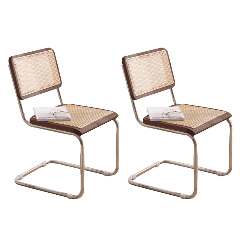 Contemporary Side Chair Open Back Dining Room Chair for Kitchen Walnut 2 Piece Set Clearhalo 'Dining Chairs' 'Dining Tables & Seating' 'dining_chair' 'furn' 'furn_dining_chair' 'Furniture' 'Kitchen & Dining Furniture' 6305564