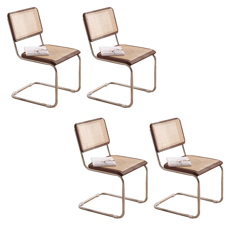 Contemporary Side Chair Open Back Dining Room Chair for Kitchen Walnut 4 Piece Set Clearhalo 'Dining Chairs' 'Dining Tables & Seating' 'dining_chair' 'furn' 'furn_dining_chair' 'Furniture' 'Kitchen & Dining Furniture' 6305565