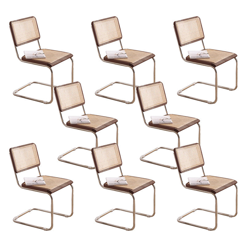 Contemporary Side Chair Open Back Dining Room Chair for Kitchen Walnut 8 Piece Set Clearhalo 'Dining Chairs' 'Dining Tables & Seating' 'dining_chair' 'furn' 'furn_dining_chair' 'Furniture' 'Kitchen & Dining Furniture' 6305567