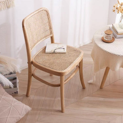 Eigentijdse zijstoel houten open rug eetkamerstoel voor keuken