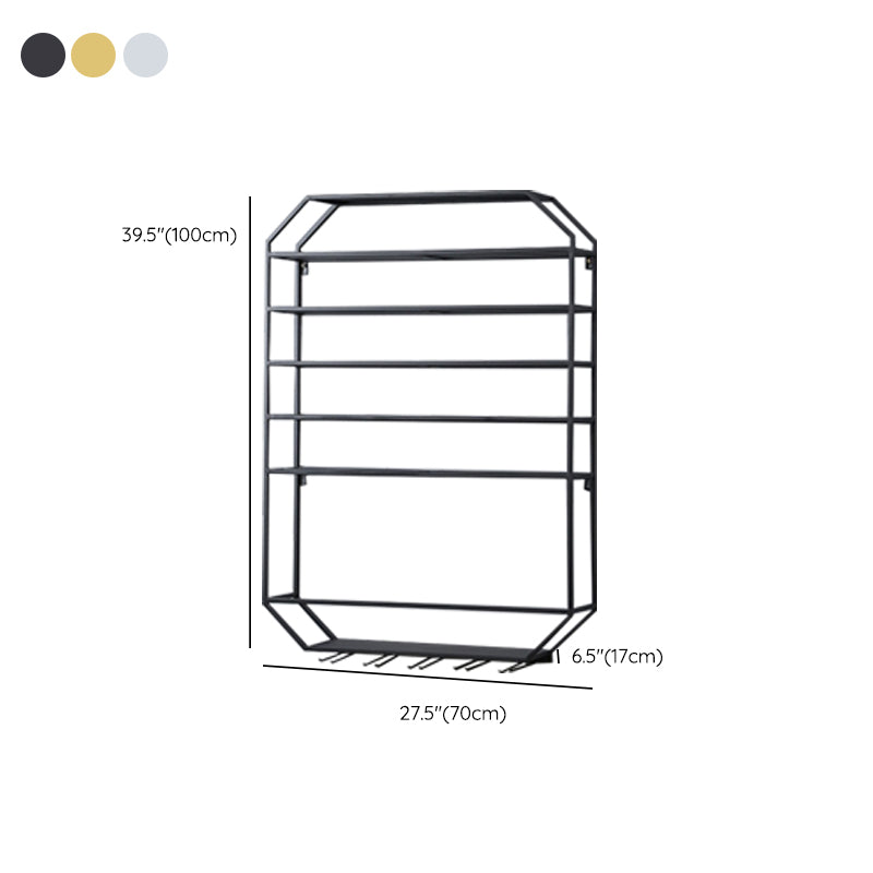 Metal Wall Mounted Wine Rack 27.5"L x 39"H Wine Stemware Holder