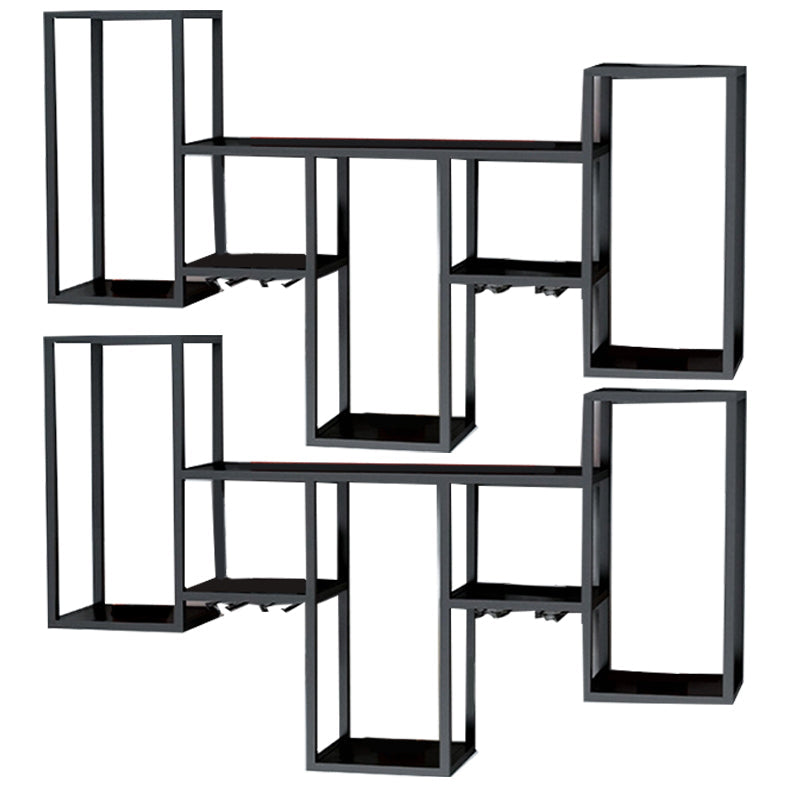 Industrial Metal Wine Holder Rack Wall Mounted Wine Jail with Shelf