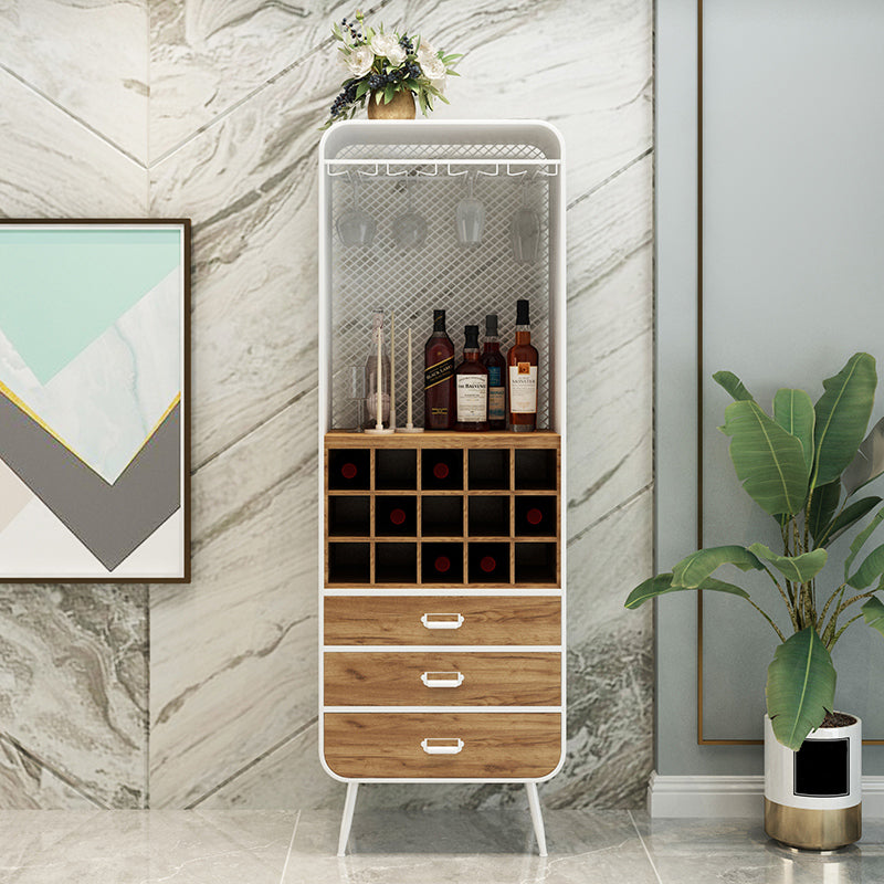 Metal Floor Wine Bottle & Glass Rack Industrial Stackable Wine Holder Rack