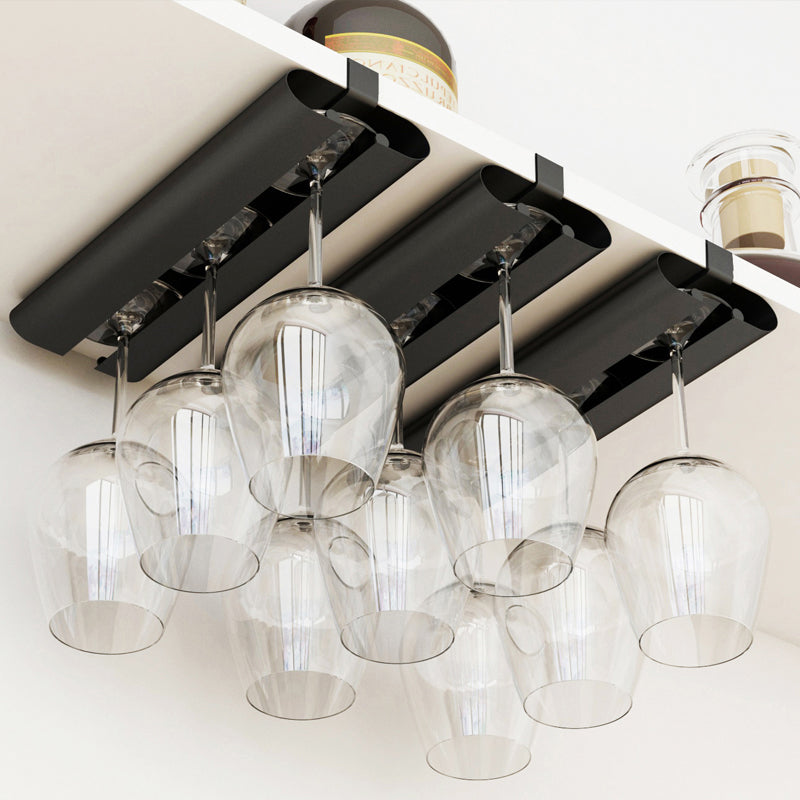 Industriële hangende wijnrek metalen wijnglas stengel rekhouder