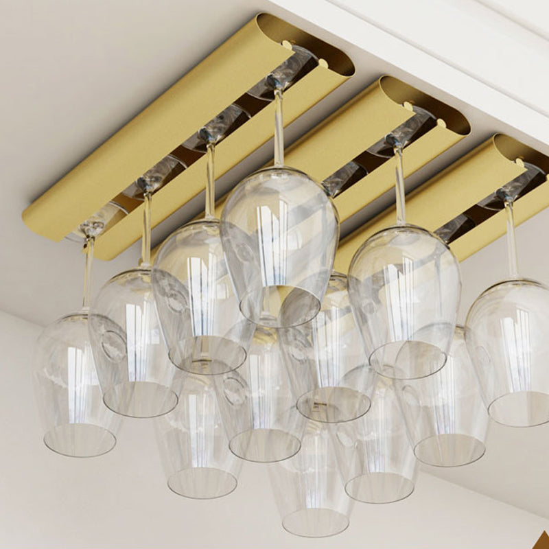 Industriële hangende wijnrek metalen wijnglas stengel rekhouder