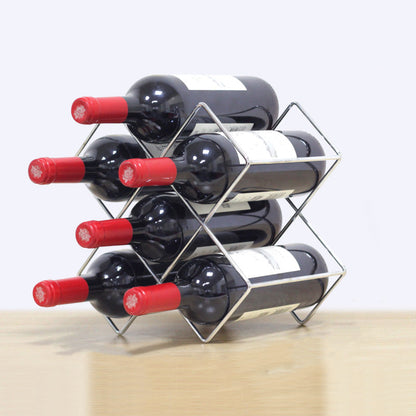 Modern Tabletop Wine Bottle Holder Metal Bottle Wine Rack with Wine Storage 10"L x 6.3"W x 10"H 1 Piece