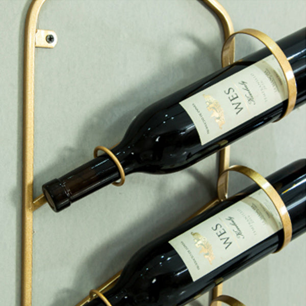 Porta bottiglia in metallo a parete glam a parete in metallo in oro