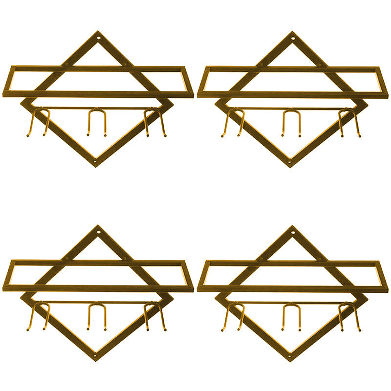 Metal Wall Mounted Wine Glass Rack Contemporary Wine Holder for Kitchen Wine Bottle & Glass Rack Gold 4 Piece Set Clearhalo 'furn' 'furn_wine_racks' 'Furniture' 'Kitchen & Dining Furniture' 'Wine Racks' 'wine_racks' 6308726