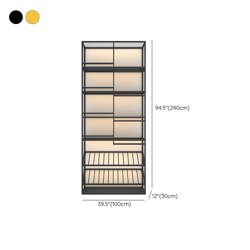 Freistehende Weinflasche und Glasregal zeitgenössisches Metall -Weinregal -Kit