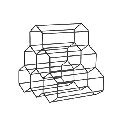 Contemporary Iron Wine Bottle Rack Countertop Bottle Holder for Kitchen