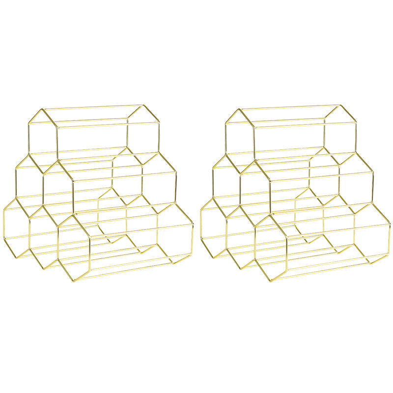 Contemporary Iron Wine Bottle Rack Countertop Bottle Holder for Kitchen